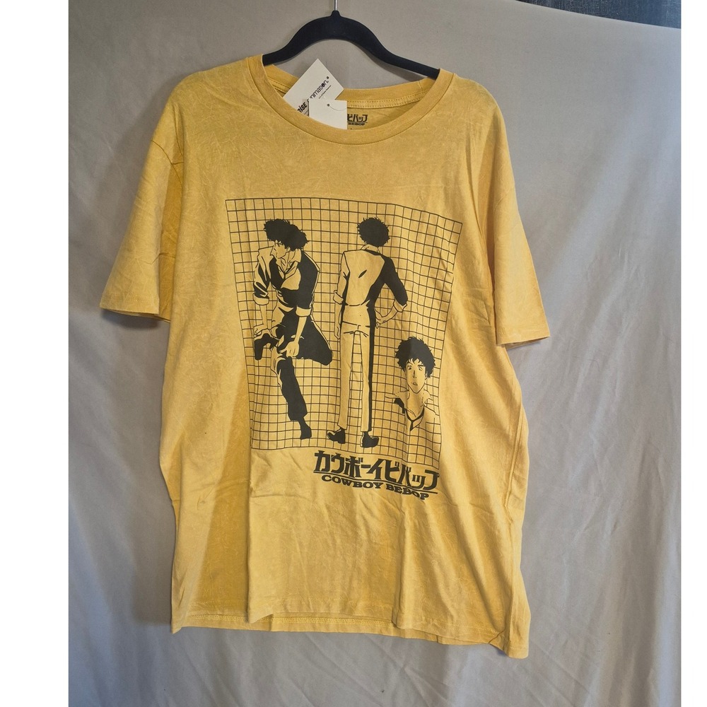 Cowboy Bebop T-Shirt Anime Graphic Tee‎ Yellow New XL Extra Large Mens